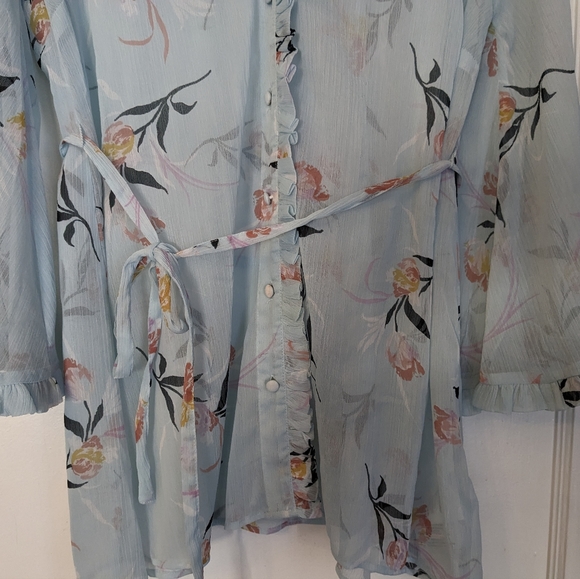 Jessica Simpson Sheer Floral Maternity Blouse Top, Sz. SMALL - Picture 7 of 8